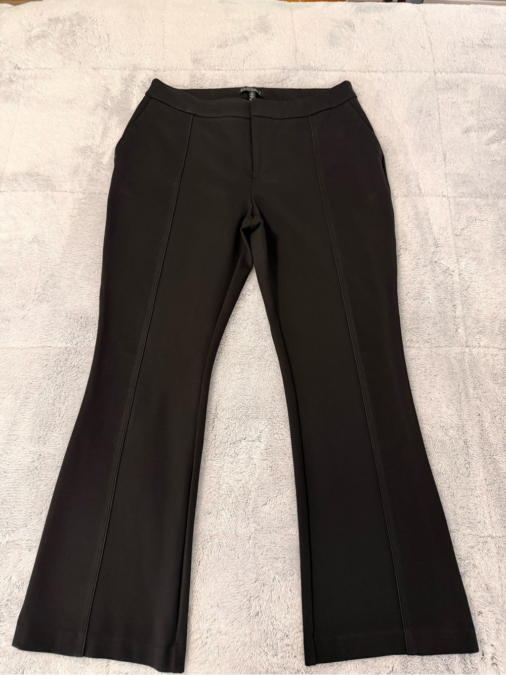 ELOQUII Ultimate Stretch Flare Leg Ponte Pants Black Size 16 - Picture 2 of 8